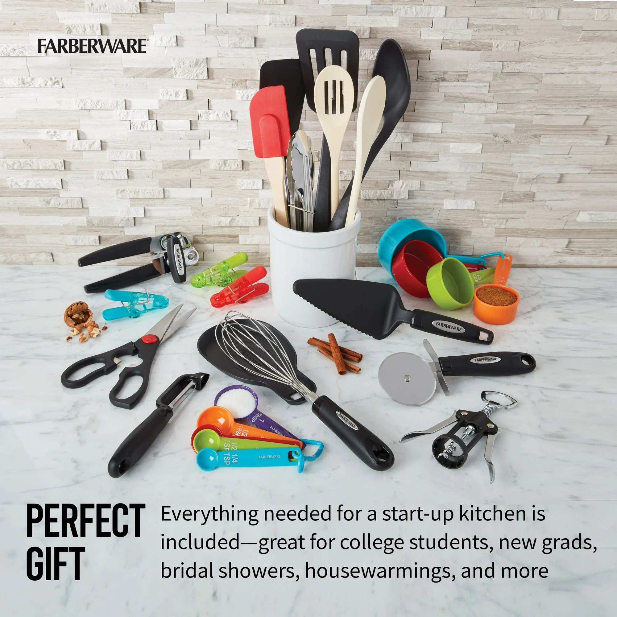 Farberware 28-Piece Kitchen Utensil & Gadget Set, Multicolor