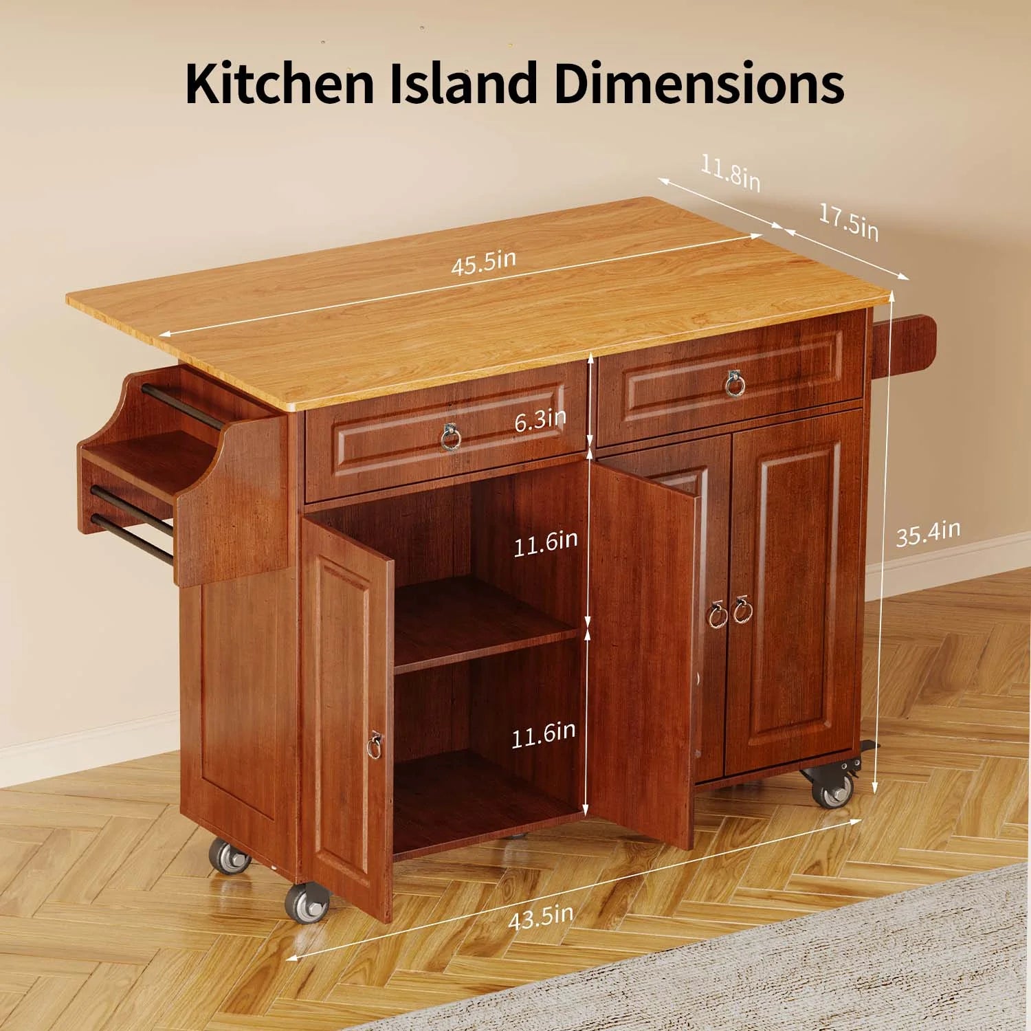 Lofka Kitchen Islands Carts with Storage