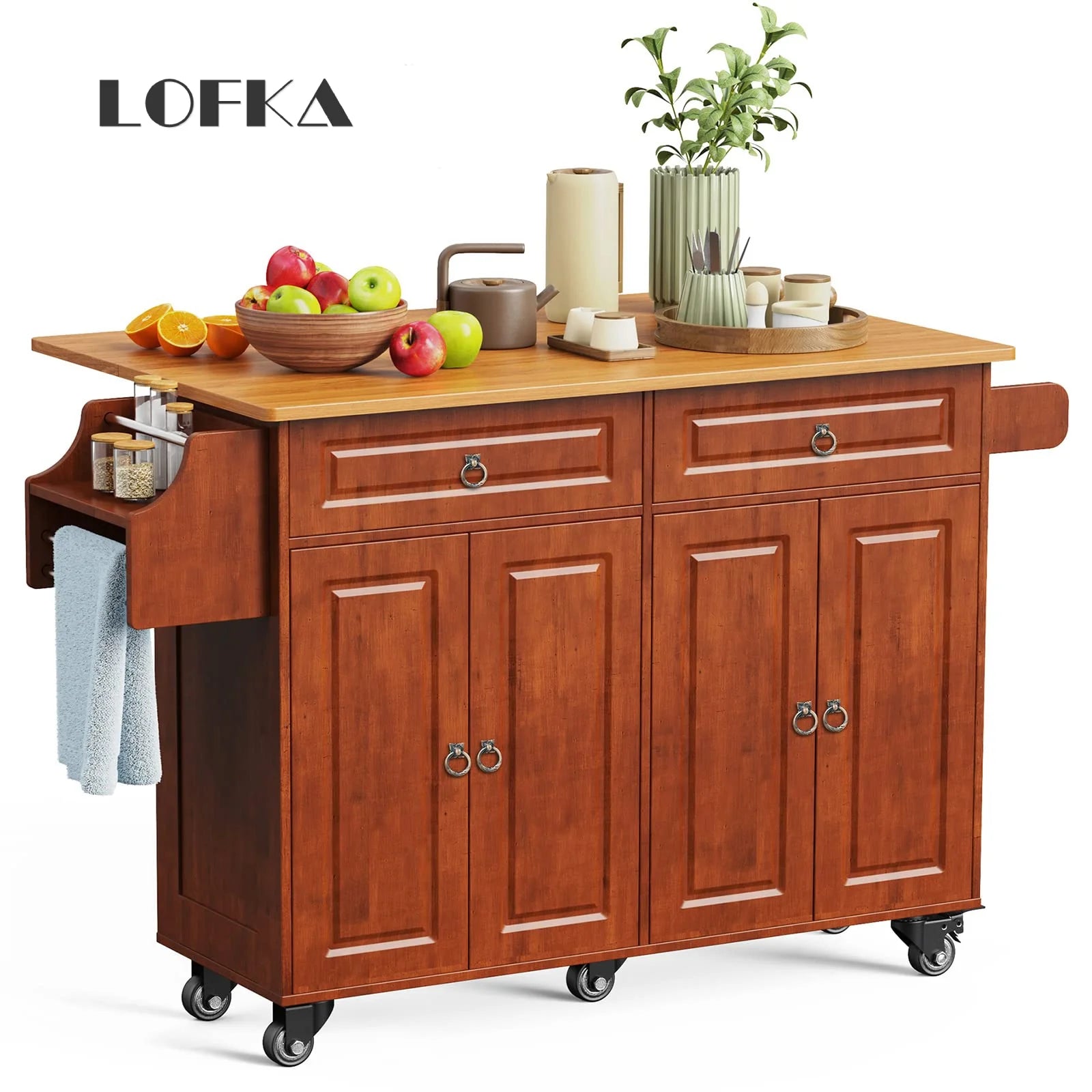 Lofka Kitchen Islands Carts with Storage