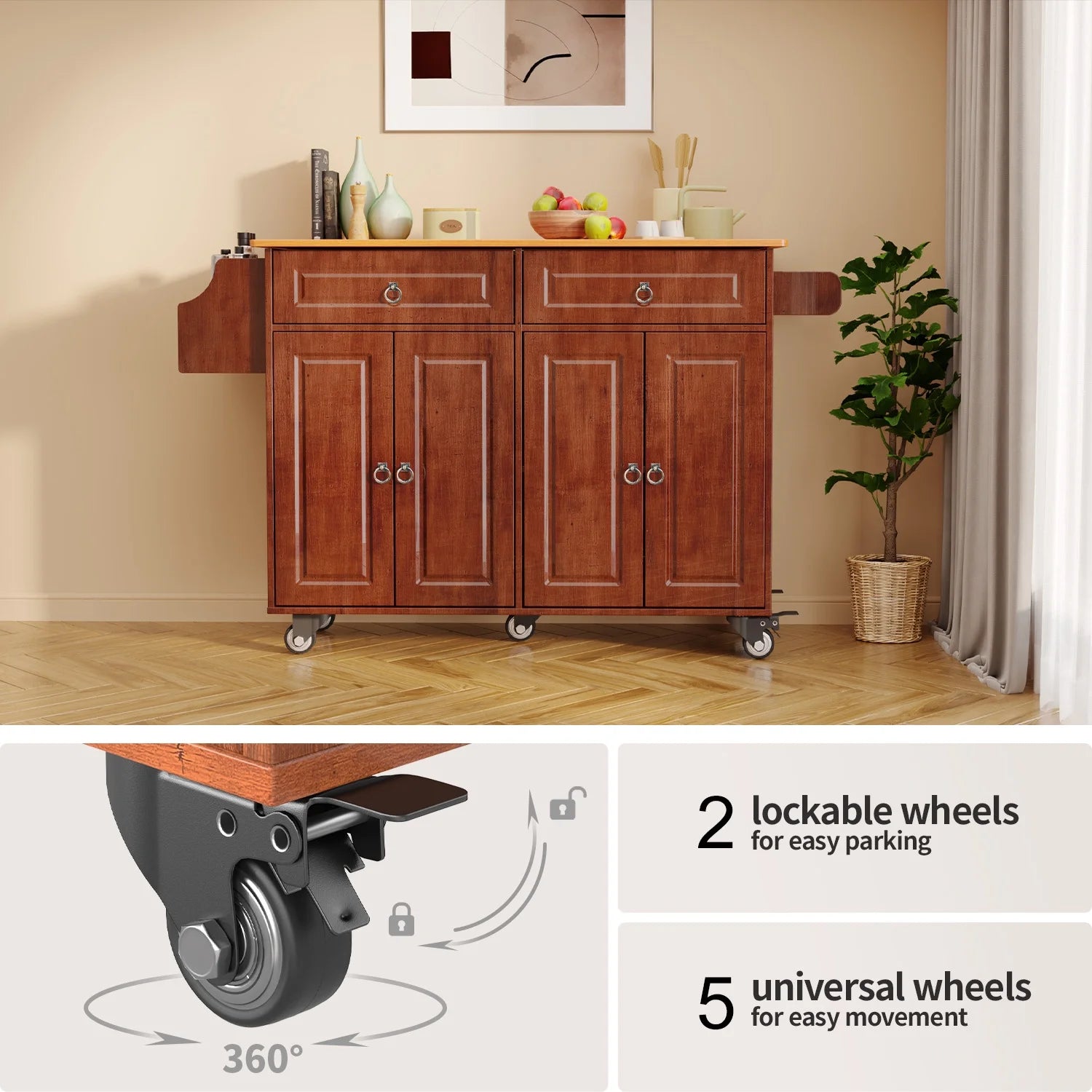 Lofka Kitchen Islands Carts with Storage