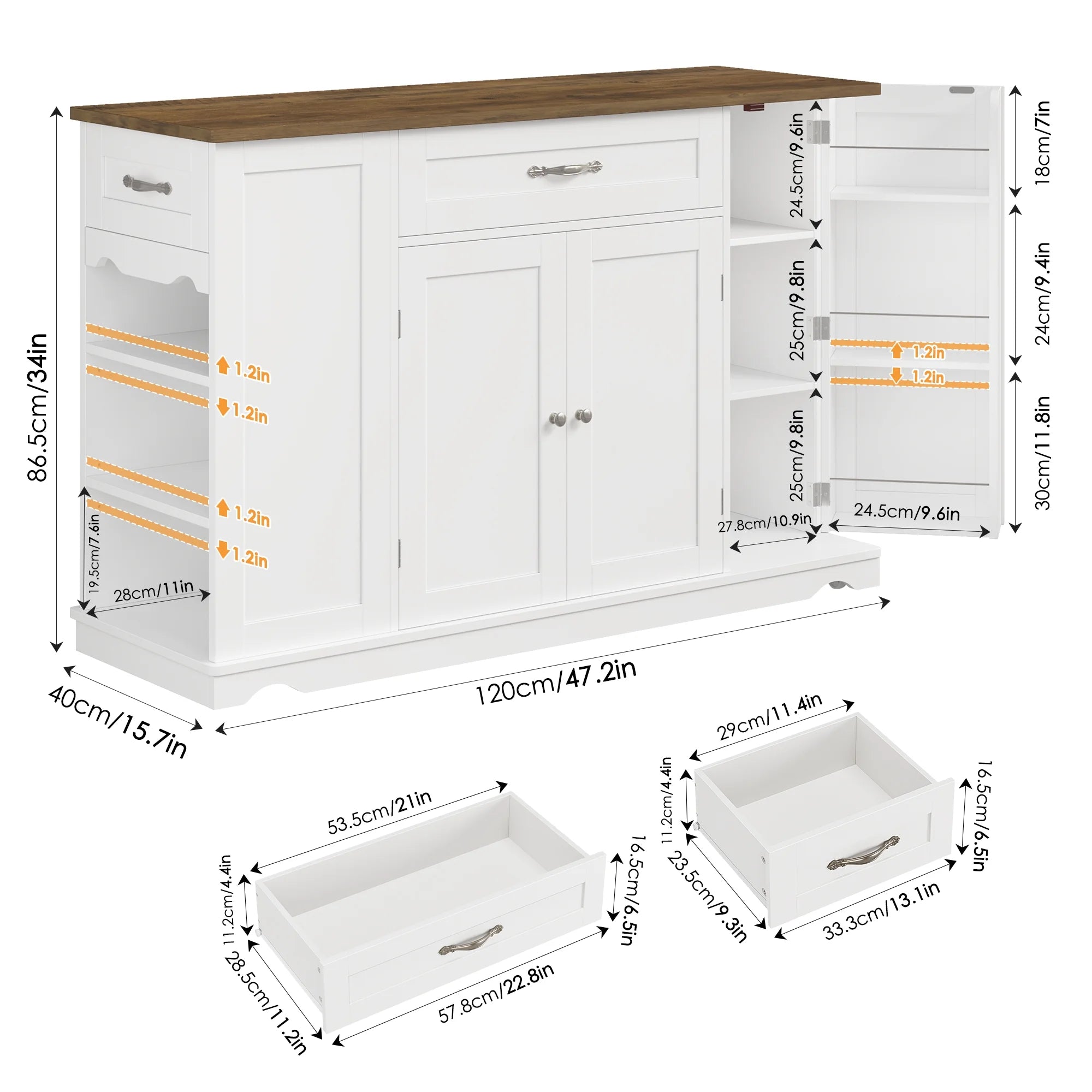 Homfa Kitchen Island