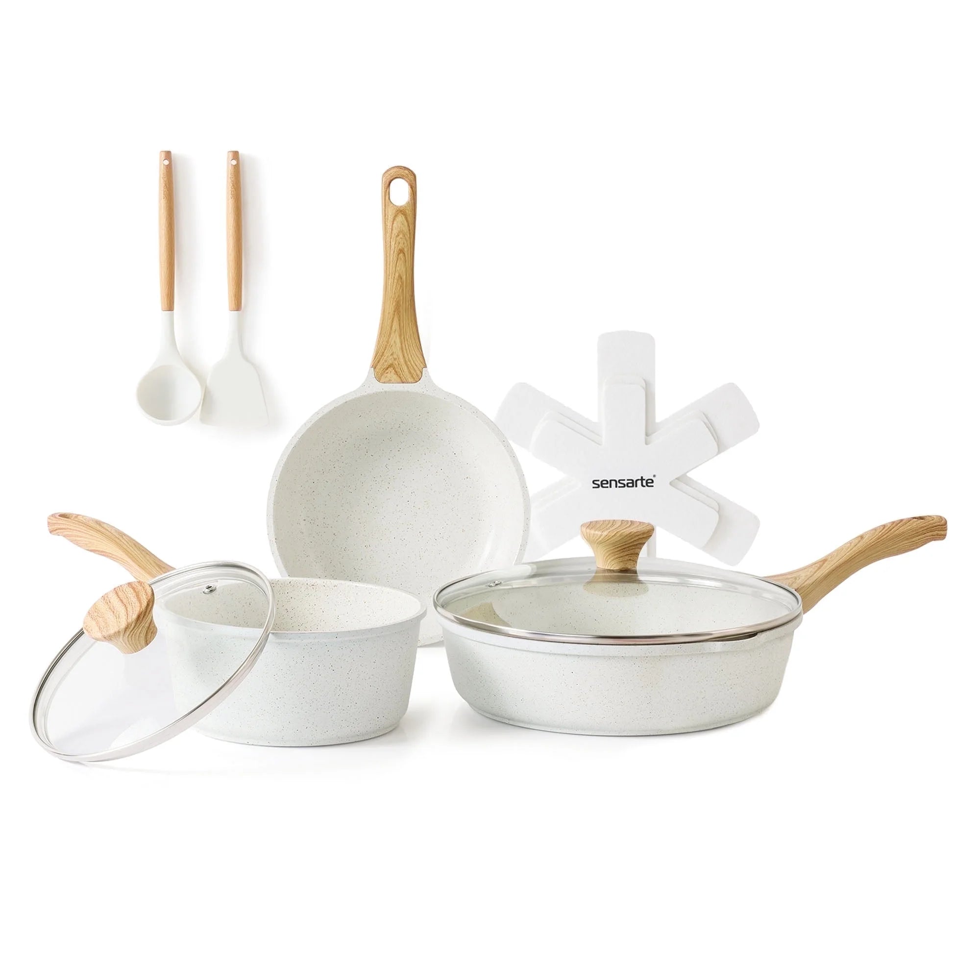 SENSARTE Ceramic Nonstick Pots and Pans Set,