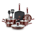 T-fal Easy Care 12-Piece Non-Stick Cookware Set Red