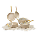 Thyme &amp; Table 12-Piece Ceramic Non-Stick Signature Ribbed Cookware Set