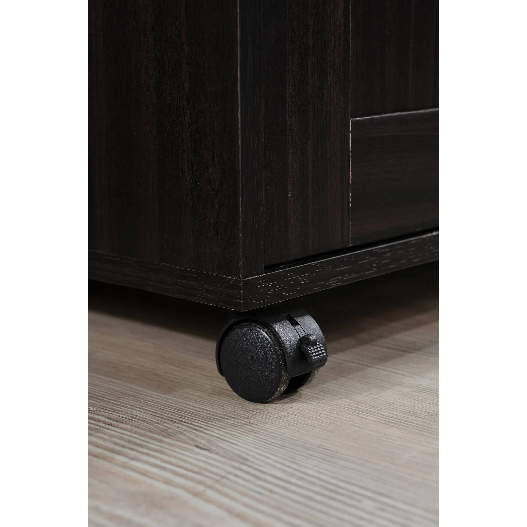Hodedah Kitchen Cart with Spice Rack plus Towel Holder, Chocolate-Grey