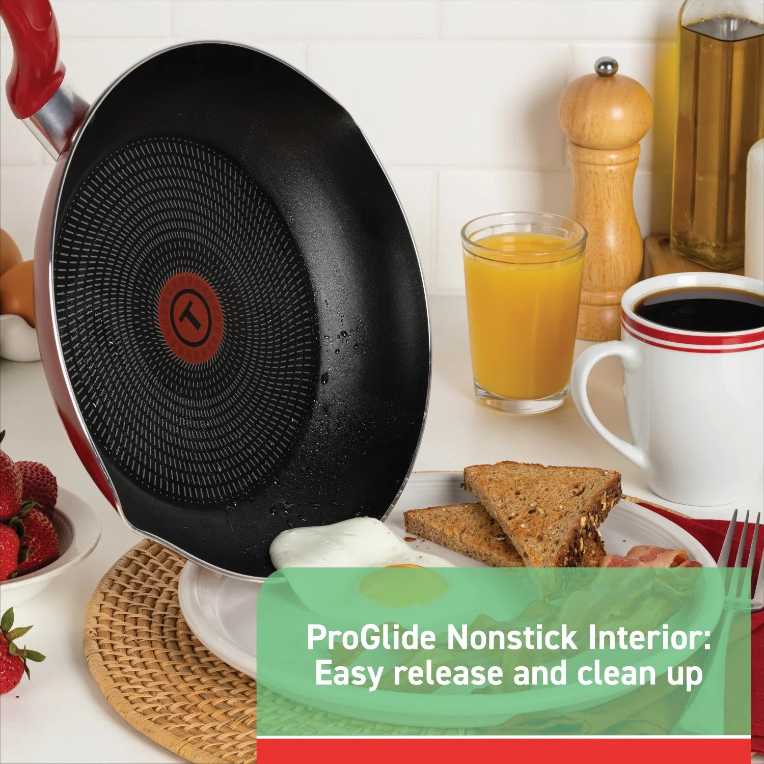 T-fal Easy Care 12-Piece Non-Stick Cookware Set Red