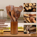 VAVSEA Thick Wooden Spoons for Cooking, 8 Pcs Natural Wooden Utensil Set